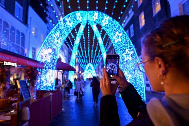 London's West End Christmas lights in South Molton Street (photo: John Nguyen/PA Wire)