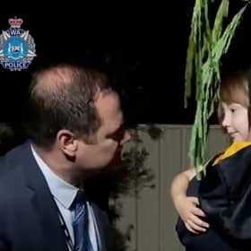 The moment Cleo Smith was rescued by WA Police (Photo: WA Police)