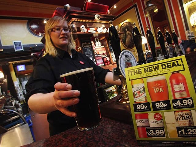 Wetherspoons 99p pints: pub chain will slash drink prices in November - with some beers costing under £1 (Photo by Matt Cardy/Getty Images)
