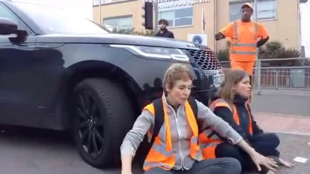 The woman drove her Range Rover into the back of protesters (Photo: Insulate Britain)