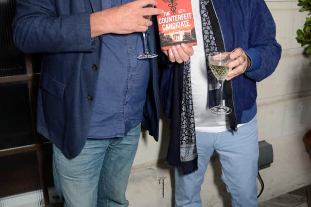 With The Counterfeit Candidate, author Brian Klein—Top Gear’s longest-serving director—demonstrates that he is on track to becoming one of the UK’s most popular thriller writers. He is pictured here with former Top Gear host Jeremy Clarkson at the book’s launch event.