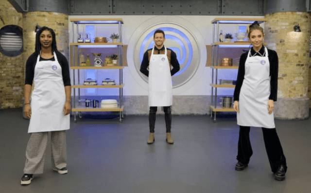 Kadeena Cox, Joe Swash, and Megan McKenna competed for the crown with their three-course meal creations (Photo: Shine TV)