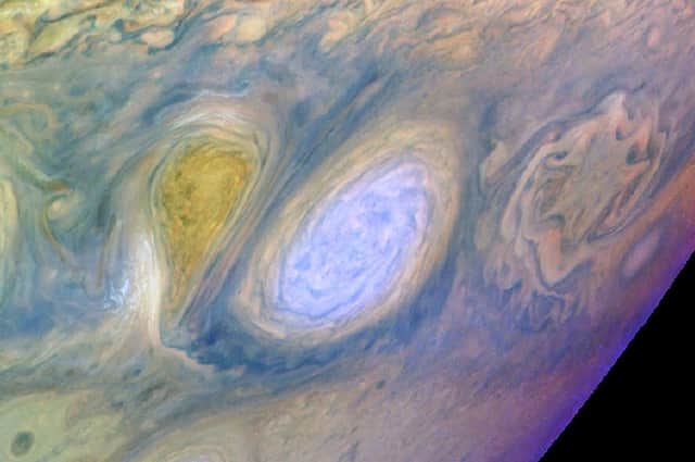 ‘If your telescope is really good, perhaps you’ll even make out the swirling clouds of Jupiter’s upper atmosphere’ (Photo: JPL/NASA/Getty Images