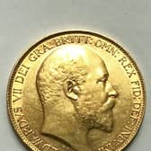 The treasure trove found scattered across the home included a gold Edward VII £2 coin from 1902. 