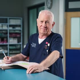 Derek Thompson as Charlie Fairhead on BBC’s Casualty.