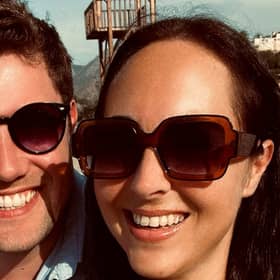Tim Sunderland and his fiancée, Sally Biddal, in Spain.
