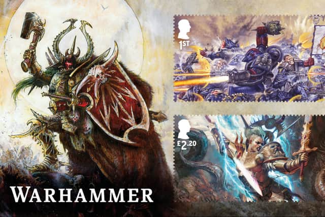 Special stamps, such as these Warhammer ones, do not need to be swapped. Image: Royal Mail/PA Wire