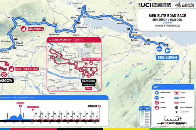 The UCI Cycling World Championship Men Elite Road Race route