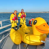 RNLI coastguards with their new apprentice ‘Quackers'