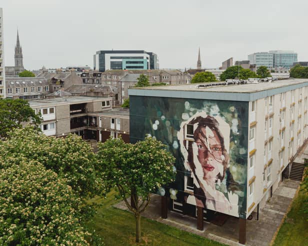 Tamara Alves created a mural on Skene Street for Nuart Aberdeen 2023.