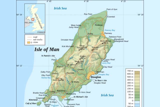 The Isle of Man is approximately equidistant between England, Scotland, Wales and Ireland. However, it is not a part of the United Kingdom.