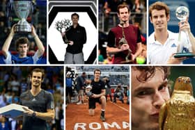 Some of the many trophies won by Scotland's Andy Murray during his glittering career.