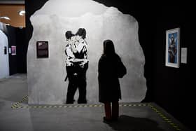 Banksy's first solo exhibition recently appeared in Glasgow. Image: Stefano Guidi/Getty Images