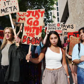 Protests at the Meta's London Office