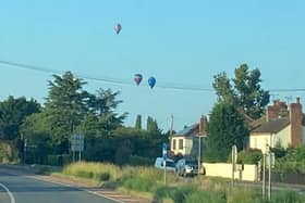 Balloons in the sky before the fatal incident above Ombersley Court, Worcester