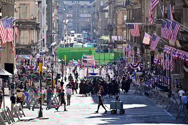 Glasgow's St Vincent Street was the focus for the Indiana Jones filming.