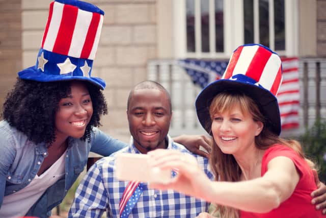 Typical festivities on Independence Day in the United States include family gatherings, barbecues, parades, political speeches, parties and (of course) fireworks - typically in red, white and blue colours. 