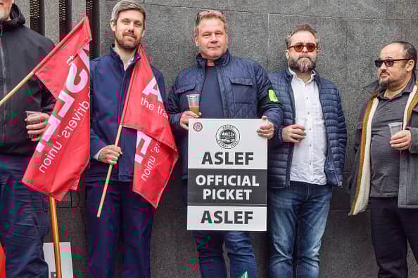 Aslef, a union that represents 16 of the country’s 35 rail operators, announced last month that its members would withdraw non-contractual overtime, known as rest-day working, from Monday (July 3) to Saturday (July 8). (Photo by Vuk Valcic/SOPA Images/LightRocket via Getty Images)