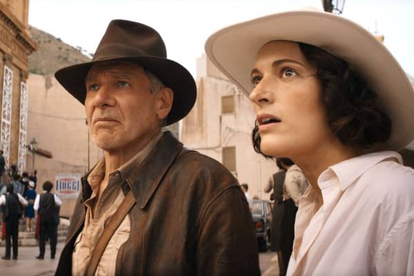 Harrison Ford and Phoebe Waller-Bridge star in Indiana Jones and the Dial of Destiny.