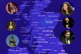 This interactive map highlights the ‘most notable’ names according to their place of birth around the globe. We decided to use it to check out Scotland’s famous faces.