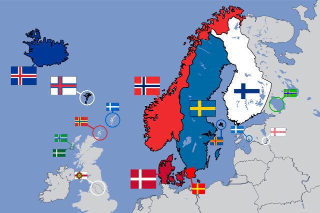 The Orkney Islands can be seen circled red in the top-right corner of Scotland i.e., the Northern Isles. Between Orkney and Norway we can see Shetland which is another region of profound Norse heritage.