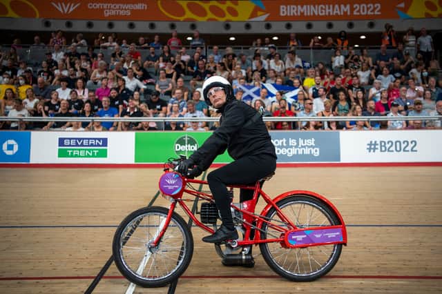 The Derny rider during Men's Keirin Track Cycling at the Birmingham 2022 Commonwealth Games. Image: Justin Setterfield/Getty Images
