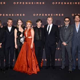 The cast of Oppenheimer walked out of the film's London premiere after the Hollywood actors union called a strike. Image: Getty
