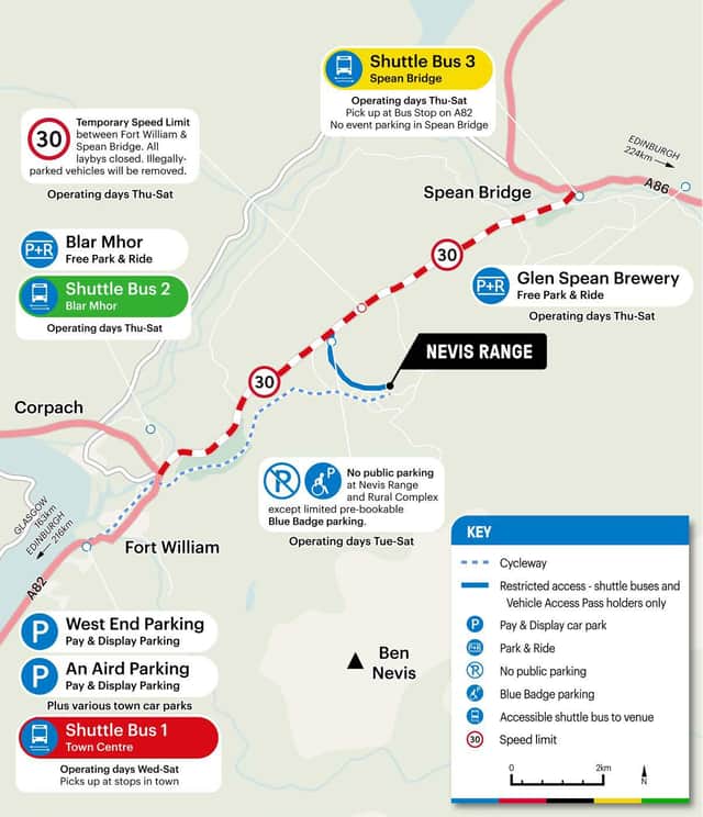 The Travel Map for the 2023 UCI Downhill World Championship in Fort William. Image: UCI Cycling World Championship