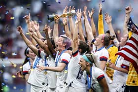 USA celebrate their 2019 World Cup title ahead.