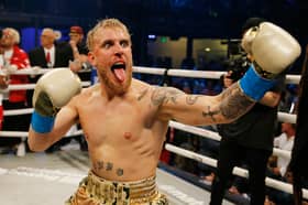 Jake Paul celebrates after defeating AnEsonGib in 2020. Image: Michael Reaves/Getty Images