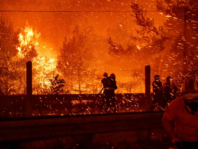 Evacuations started in Corfu from Sunday (23 July) due to the Greece wildfires. Image: Getty