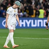 Megan Rapinoe reacts after failing to score in the penalty at the Women’s World Cup 2023 (Photo: WILLIAM WEST/AFP via Getty Images)