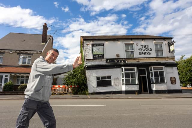 Carl Falconer who has been going to The Tilted Barrel pub for about 40 years.