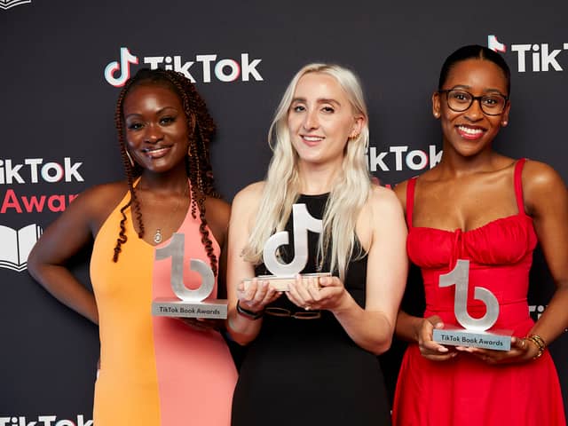 From left winners Bolu Babalola, Holly Jackson and Eden Victoria. Image: TikTok/TikTok Book Awards
