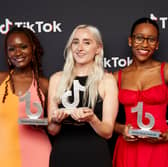 From left winners Bolu Babalola, Holly Jackson and Eden Victoria. Image: TikTok/TikTok Book Awards