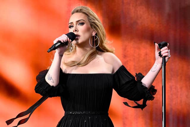 Adele performing at Hyde Park in July 2022.