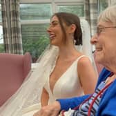 Hannah and her grandma Hazel at her carehome wedding