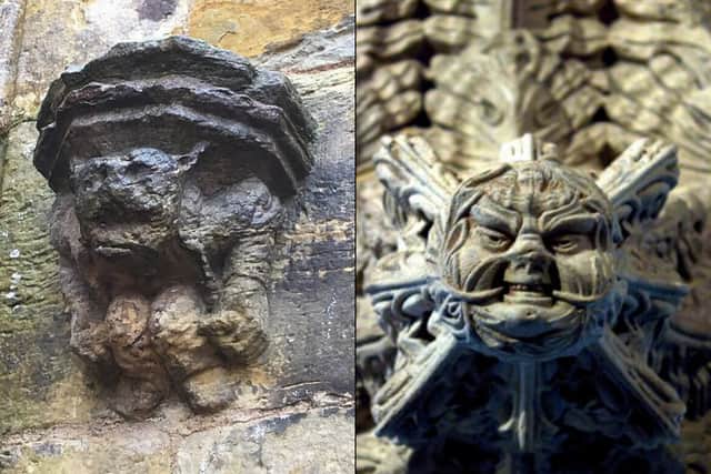 Aside from Gargoyles, an abundant stone carving at Rosslyn Chapel is the “Green Man” which is said to pay homage to pre-Christian, Pagan culture. 