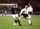 Don Hutchison and Paul Scholes battle it out back in 1999. Cr: Getty Images