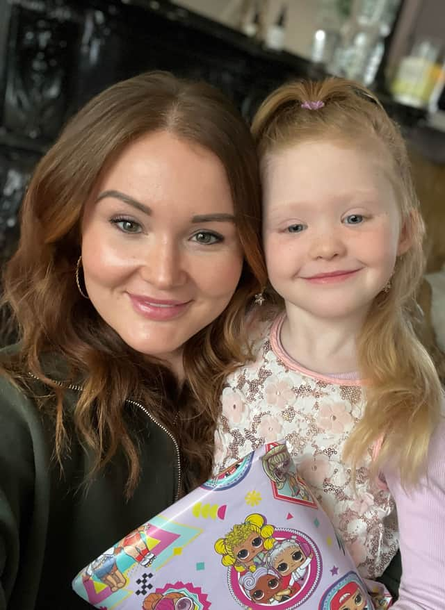 Harriet Moxon with her five-year-old daughter Eve. Photo by Charlotte Ridgeon (Harriet's twin sister).