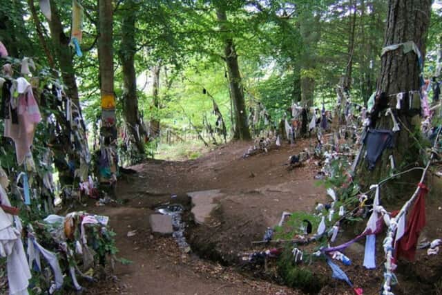 Undiscovered Scotland reports: “The origins of the tradition are probably pagan, but became adapted with the coming of Christianity. Over time, most of these holy wells became associated with local churches.” 