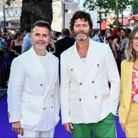 Take That (L-R) Gary Barlow, Howard Donald and Mark Owen  (Photo by Gareth Cattermole/Getty Images)
