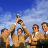 Severiano Ballesteros, Manuel Pinero, Jose Maria Canizares and Jose Rivero celebrate Europe's 1985 Ryder Cup win - one of 11 triumphs over the USA.