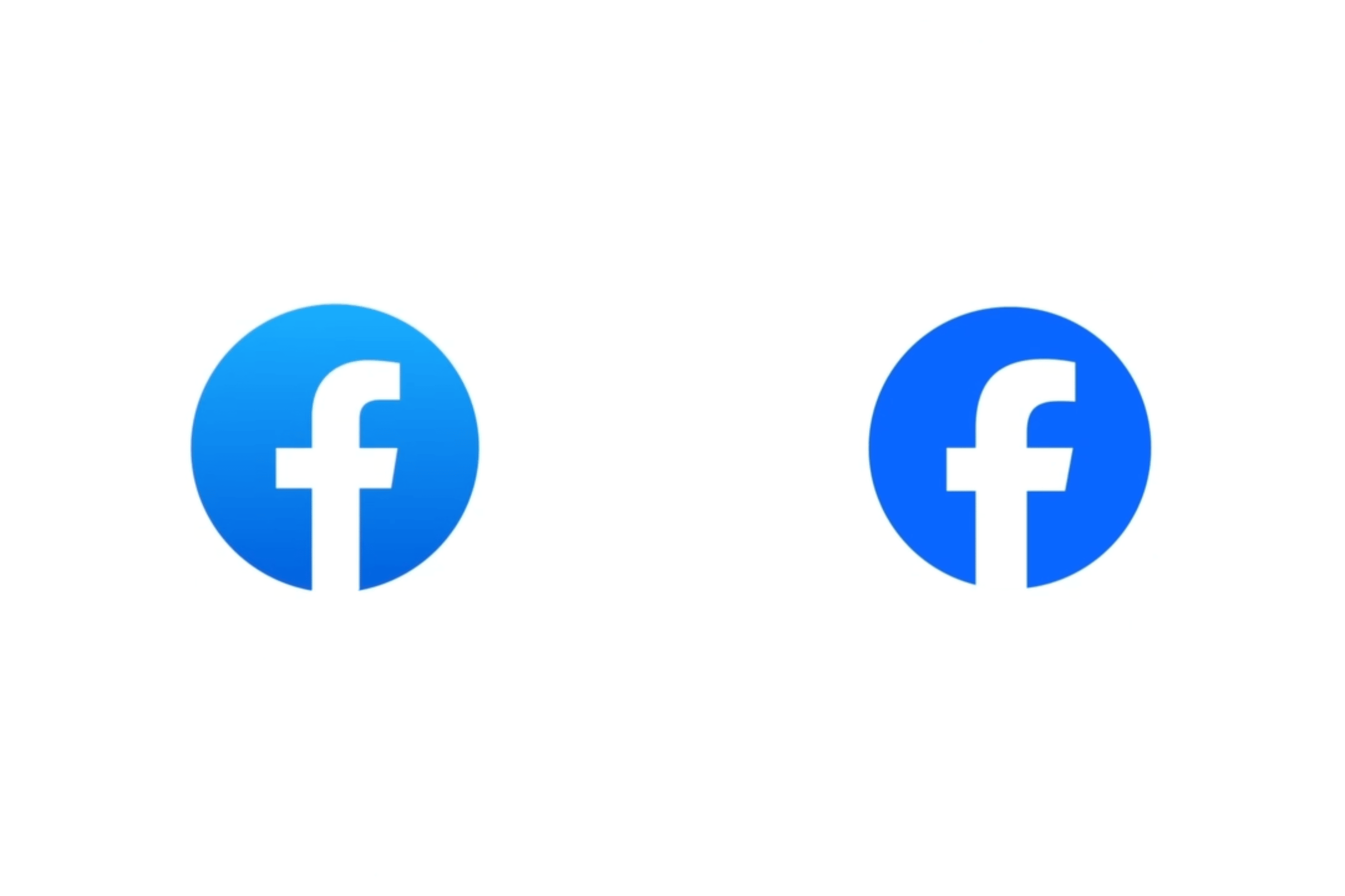 The old Facebook logo, left, with the new logo on the right. 