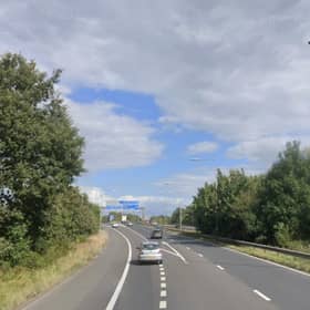 Large stretches of the M53 are closed this morning (Friday) due to an accident involving an overturned vehicle. Photo: Google Maps
