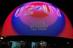 General view of the opening night of Sphere ahead of Irish rock band U2's show at The Venetian Resort in Las Vegas, Nevada, on September 29, 2023. (Photo by Ronda Churchill / AFP) (Photo by RONDA CHURCHILL/AFP via Getty Images)