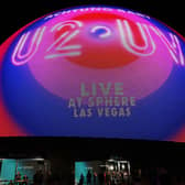 General view of the opening night of Sphere ahead of Irish rock band U2's show at The Venetian Resort in Las Vegas, Nevada, on September 29, 2023. (Photo by Ronda Churchill / AFP) (Photo by RONDA CHURCHILL/AFP via Getty Images)