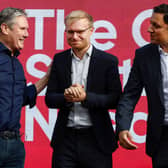 Michael Shanks with Labour Party leader Sir Keir Starmer and Scottish Labour leader Anas Sarwar.