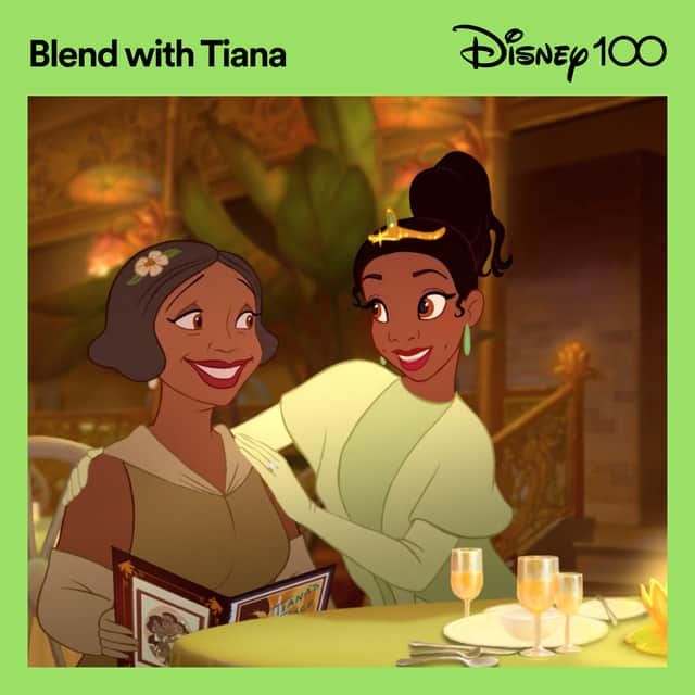 Create your own Spotify Blend playlist with Tiana from The Princess and the Frog. Image: Spotify