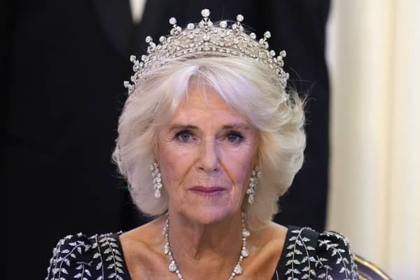 Queen Camilla attends a dinner at Mansion House in London, to recognise the work of the City of London civic institutions and Livery Companies, the city’s ancient and modern trade guilds.